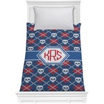Knitted Argyle & Skulls Comforter - Twin (Personalized)