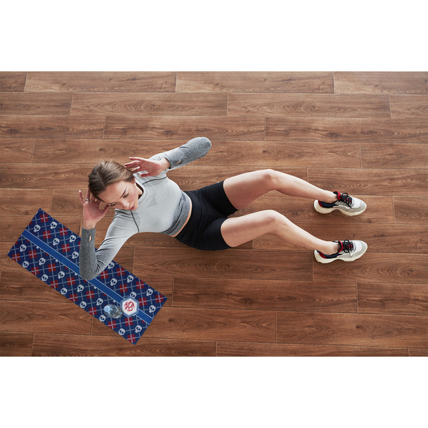 Knitted Argyle & Skulls Cooling Towel- Lifestyle