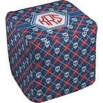 Knitted Argyle & Skulls Cube Pouf Ottoman - 18" (Personalized)