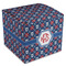 Knitted Argyle & Skulls Cube Favor Gift Box - Front/Main