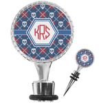 Knitted Argyle & Skulls Wine Bottle Stopper (Personalized)