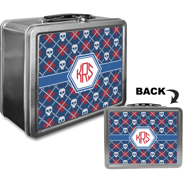 Knitted Argyle & Skulls Custom Lunch Box / Tin Approval