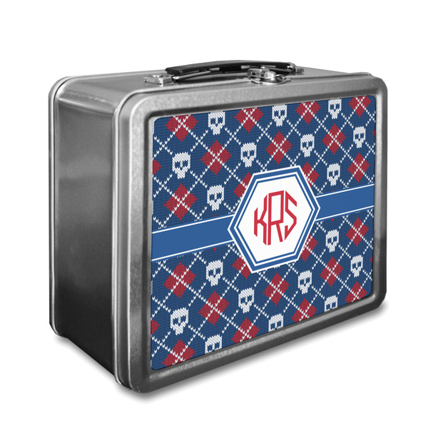 Custom Knitted Argyle & Skulls Lunch Box (Personalized)