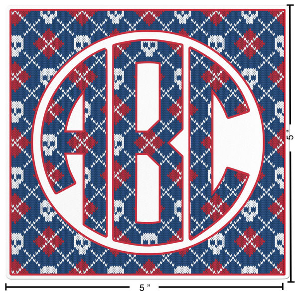 Knitted Argyle & Skulls Custom Shape Iron On Patches - L - APPROVAL