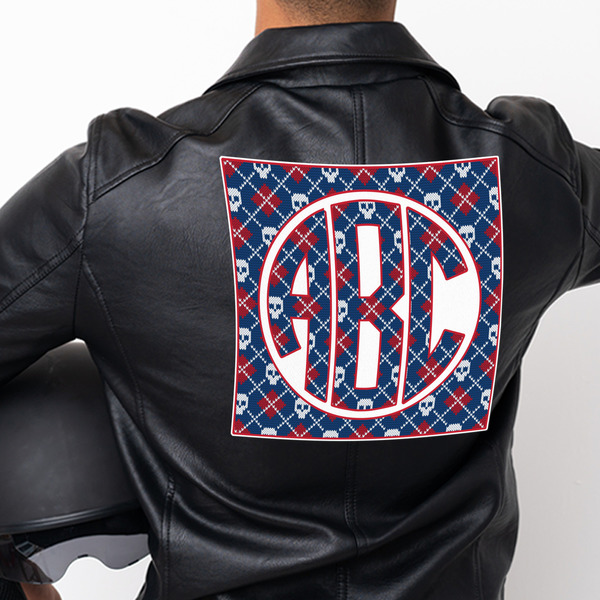 Knitted Argyle & Skulls Custom Shape Iron On Patches - XXXL - APPROVAL