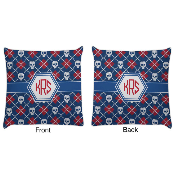 Knitted Argyle & Skulls Decorative Pillow Case - Approval