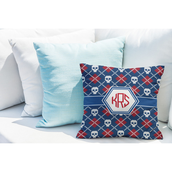 Knitted Argyle & Skulls Decorative Pillow Case - LIFESTYLE 2