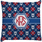 Knitted Argyle & Skulls Decorative Pillow Case (Personalized)