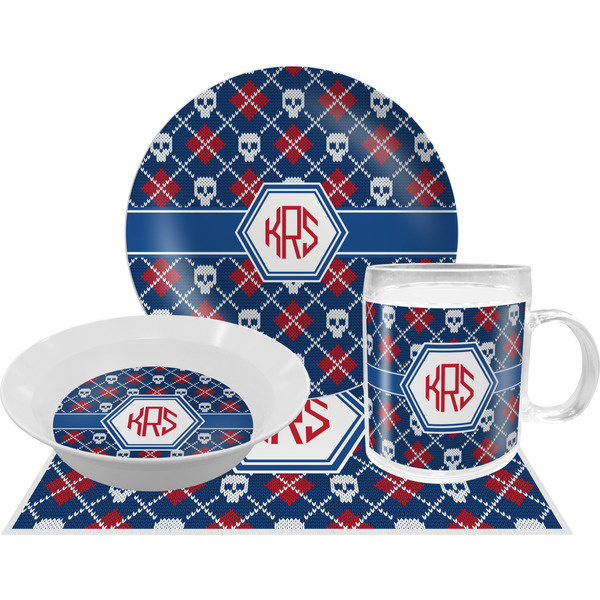 Knitted Argyle & Skulls Personalized Placemat