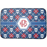 Knitted Argyle & Skulls Dish Drying Mat w/ Monogram