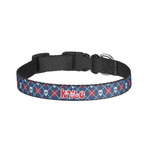 Knitted Argyle & Skulls Dog Collar - Small (Personalized)