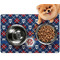 Knitted Argyle & Skulls Dog Food Mat - Small w/ Monogram