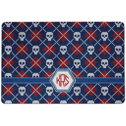 Knitted Argyle & Skulls Dog Food Mat w/ Monogram
