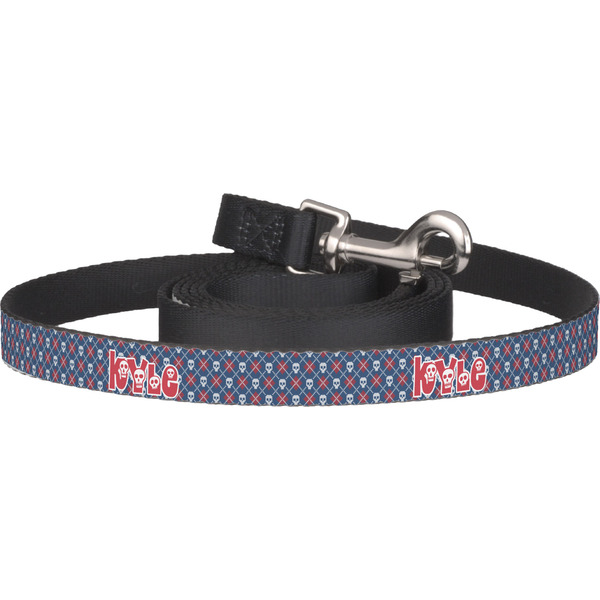 Custom Knitted Argyle & Skulls Dog Leash (Personalized)