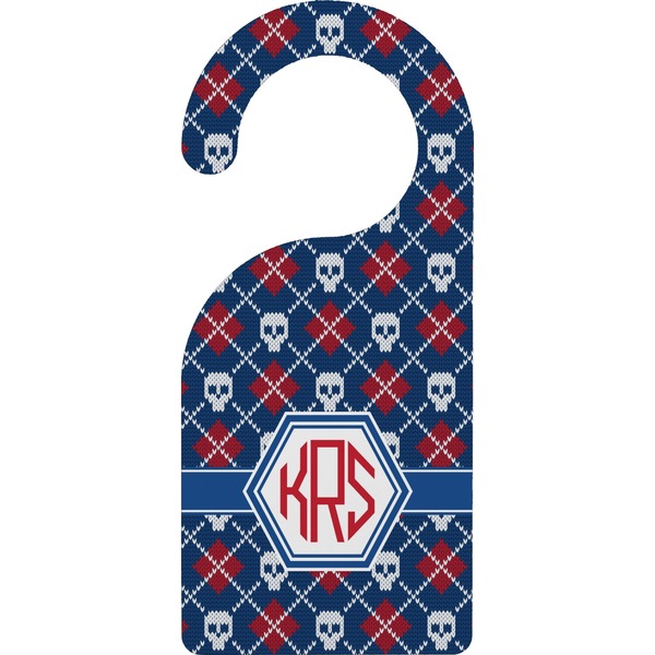 Custom Knitted Argyle & Skulls Door Hanger (Personalized)