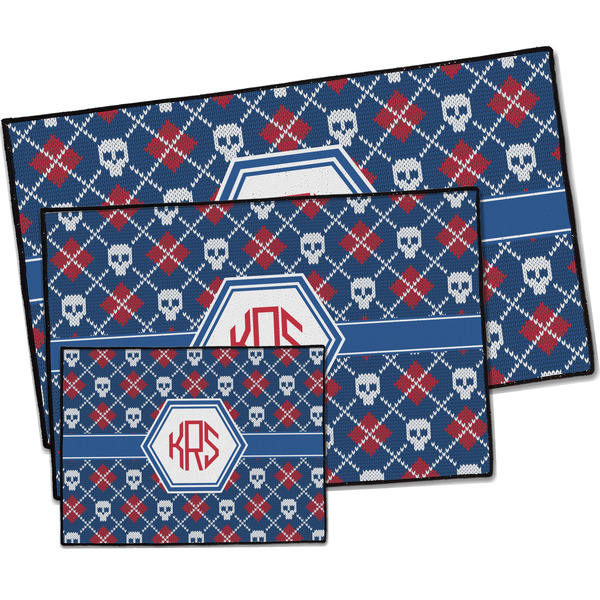 Knitted Argyle & Skulls Door Mats - PARENT MAIN