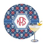 Knitted Argyle & Skulls Printed Drink Topper - 3.25" (Personalized)