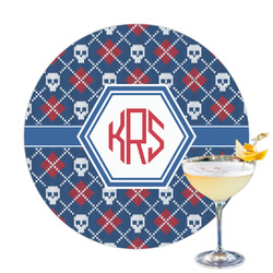 Knitted Argyle & Skulls Printed Drink Topper (Personalized)
