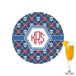 Knitted Argyle & Skulls Printed Drink Topper - 2.15" (Personalized)