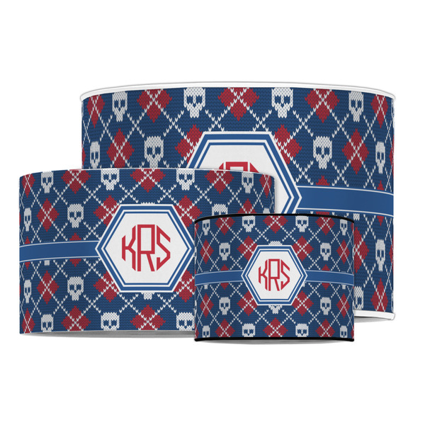 Knitted Argyle & Skulls Drum Lampshades - MAIN