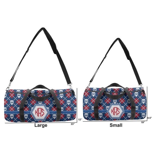 Knitted Argyle & Skulls Duffle Bag Small and Large