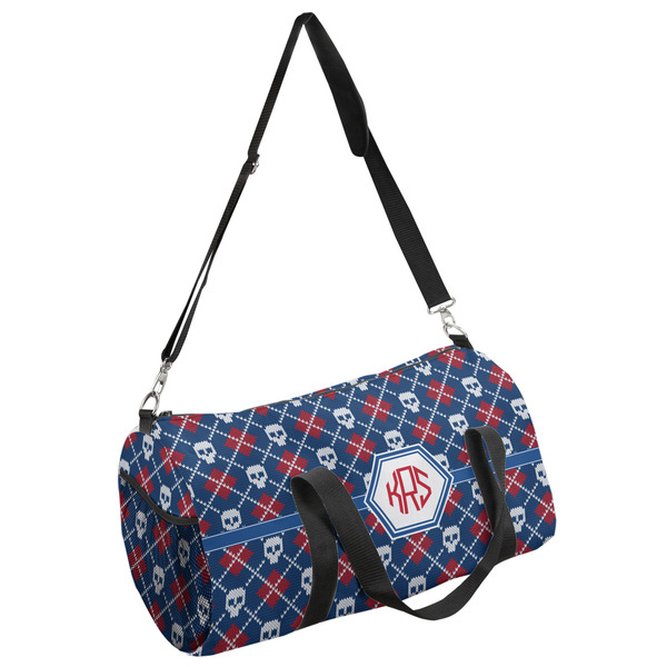 Custom Knitted Argyle & Skulls Duffel Bag - Small (Personalized)
