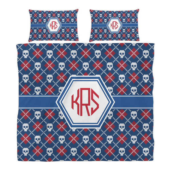 Knitted Argyle & Skulls Duvet Cover Set - King - Alt Approval