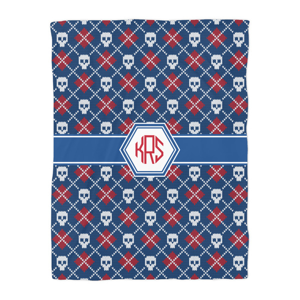 Knitted Argyle & Skulls Duvet Cover - Twin - Front