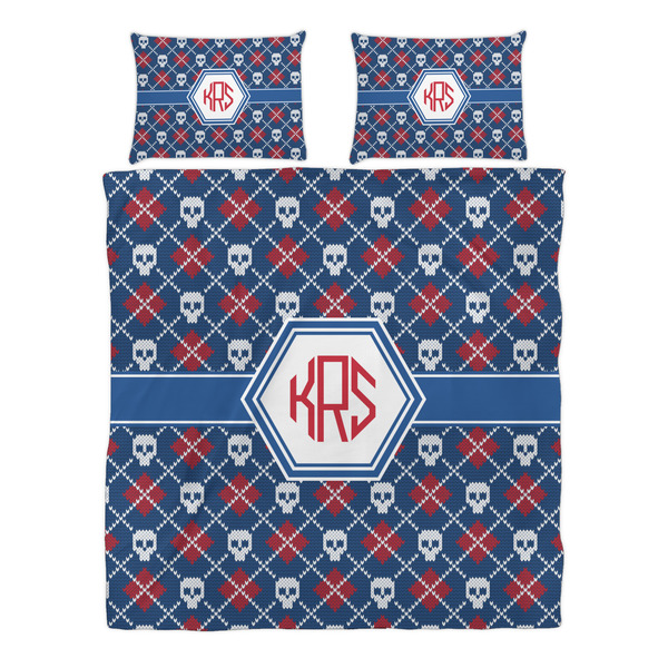 Knitted Argyle & Skulls Duvet cover Set - Queen - Alt Approval