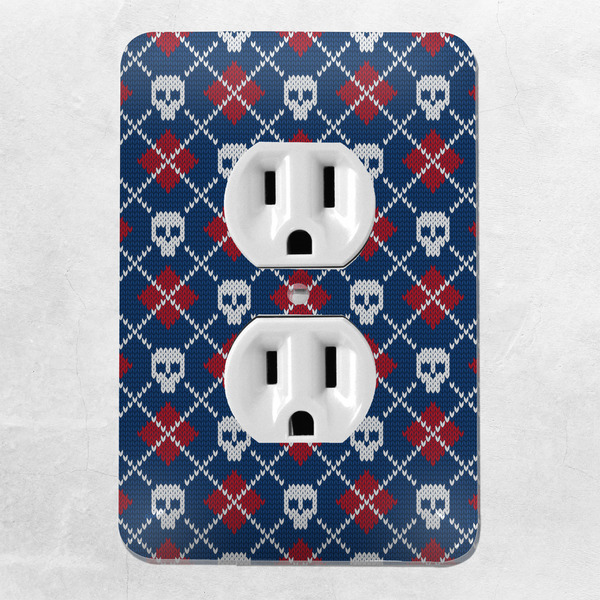 Knitted Argyle & Skulls Electric Outlet Plate - LIFESTYLE