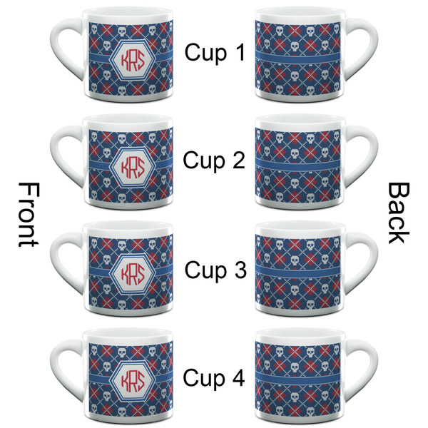 Knitted Argyle & Skulls Espresso Cup - 6oz (Double Shot Set of 4) APPROVAL