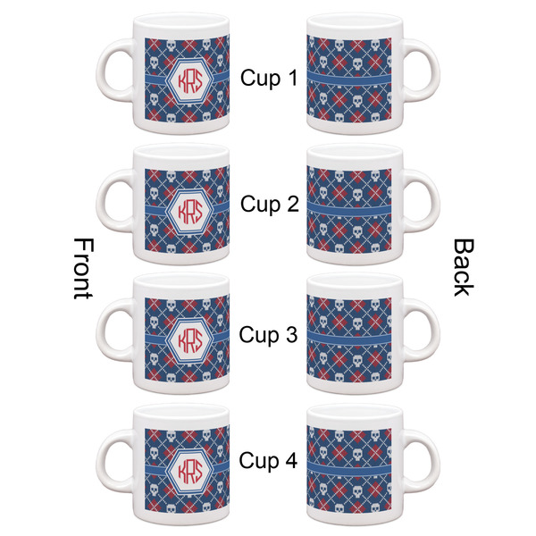Knitted Argyle & Skulls Espresso Cup Set of 4 - Apvl