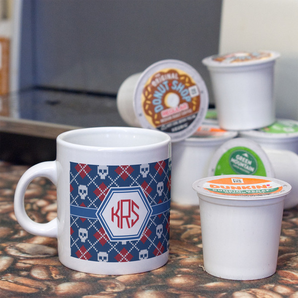 Knitted Argyle & Skulls Espresso Cup - Single Lifestyle