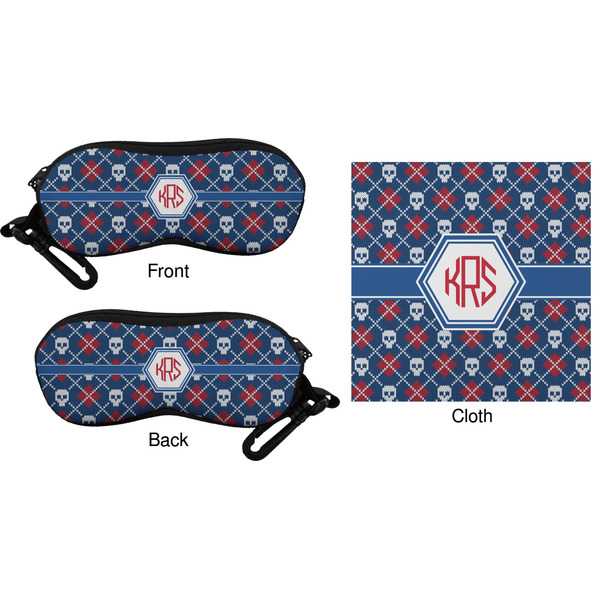 Knitted Argyle & Skulls Eyeglass Case & Cloth (Approval)