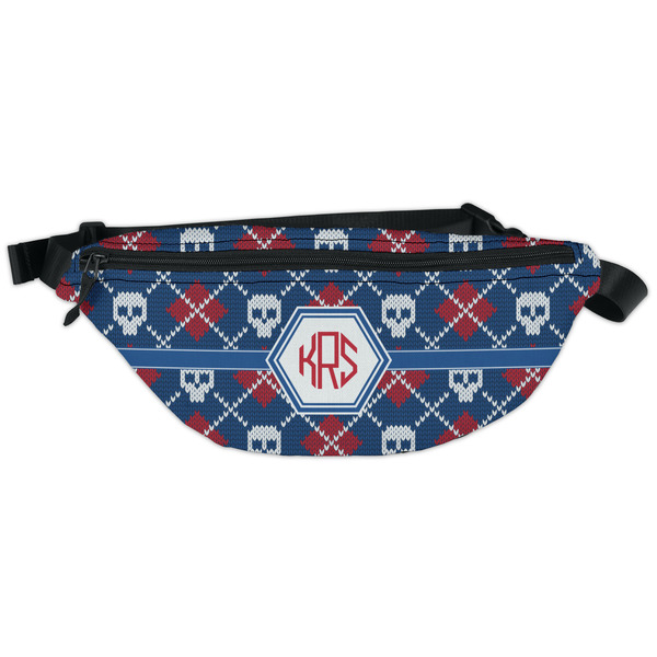 Custom Knitted Argyle & Skulls Fanny Pack - Classic Style (Personalized)