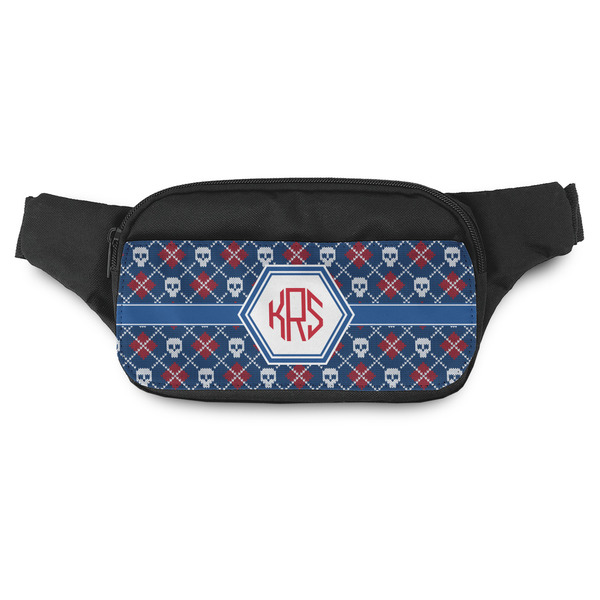 Custom Knitted Argyle & Skulls Fanny Pack - Modern Style (Personalized)