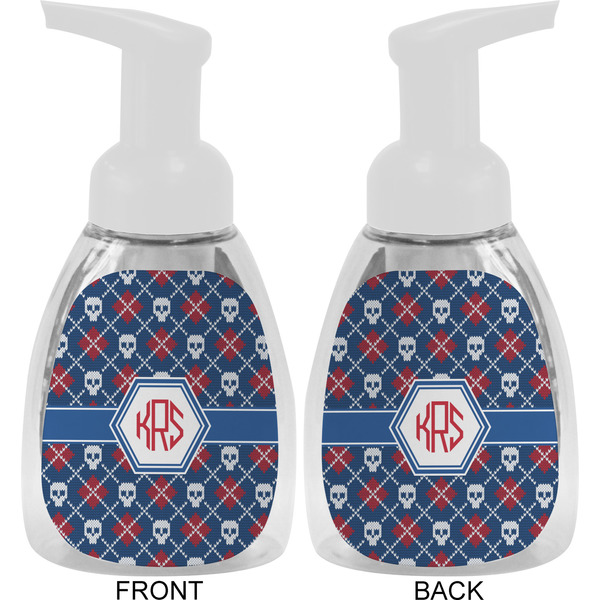 Knitted Argyle & Skulls Foam Soap Bottle Approval - White