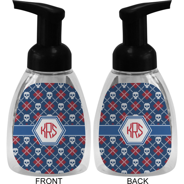 Knitted Argyle & Skulls Foam Soap Bottle (Front & Back)