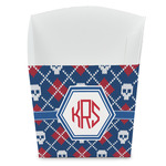 Knitted Argyle & Skulls French Fry Favor Boxes (Personalized)