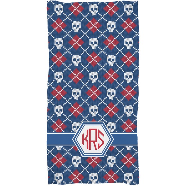 Knitted Argyle & Skulls Full Sized Bath Towel - Apvl