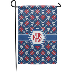 Knitted Argyle & Skulls Garden Flag (Personalized)