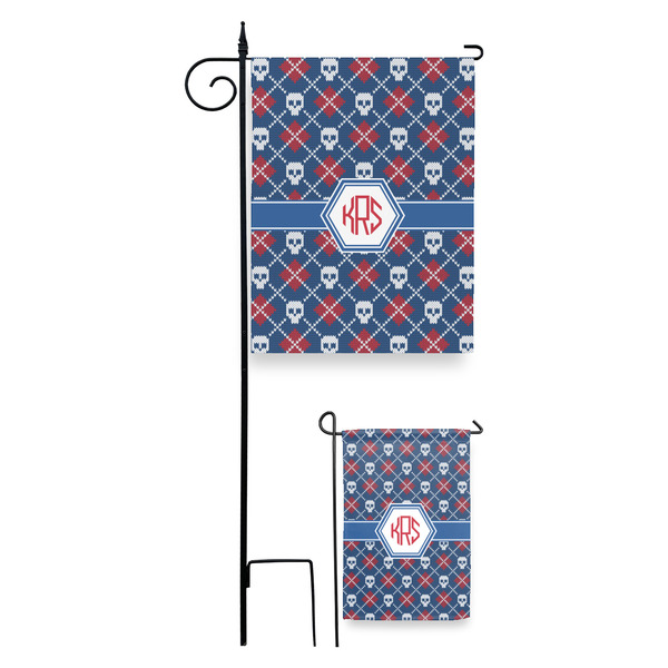 Knitted Argyle & Skulls Garden Flag - PARENT/MAIN