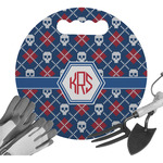 Knitted Argyle & Skulls Gardening Knee Cushion (Personalized)