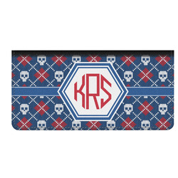 Knitted Argyle & Skulls Genuine Leather Checkbook Cover (Personalized)