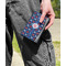 Knitted Argyle & Skulls Genuine Leather Womens Wallet - In Context