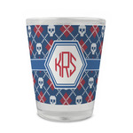 Knitted Argyle & Skulls Glass Shot Glass - 1.5 oz - Set of 4 (Personalized)