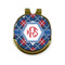 Knitted Argyle & Skulls Golf Ball Marker - Hat Clip - Gold