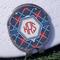 Knitted Argyle & Skulls Golf Ball Marker Hat Clip - Silver - Front