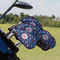 Knitted Argyle & Skulls Golf Club Cover - Set of 9 - On Clubs