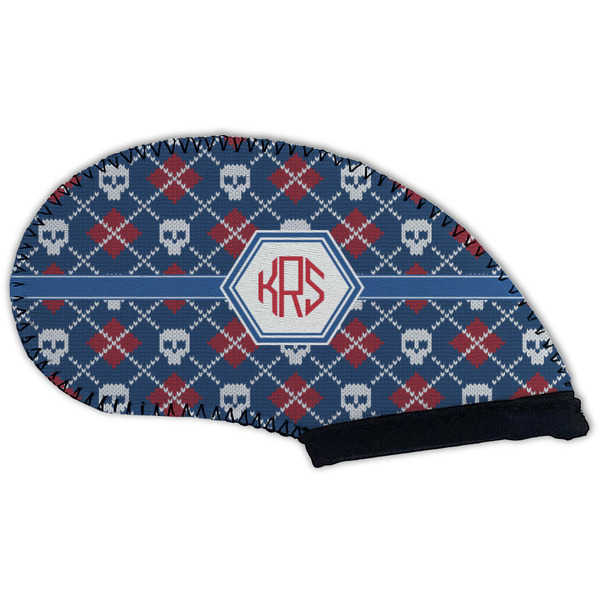 Knitted Argyle & Skulls Golf Club Covers - BACK